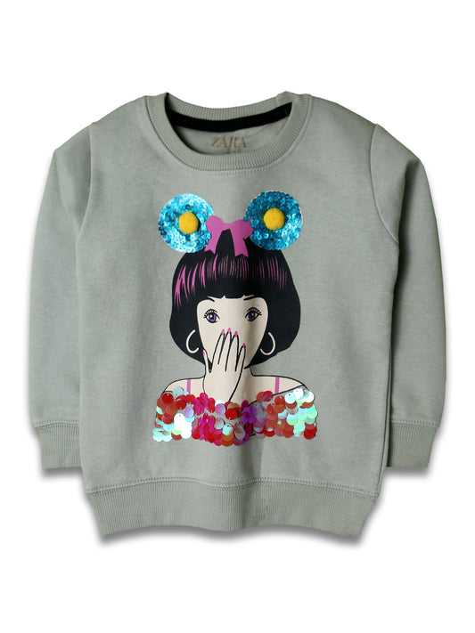 Girls Doll Fleece Sweatshirt