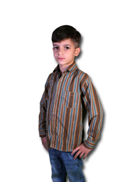 Brown Stripes Casual Shirt