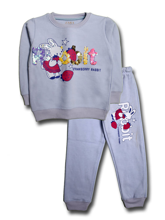 Girls Purple-Rabbit Tracksuit