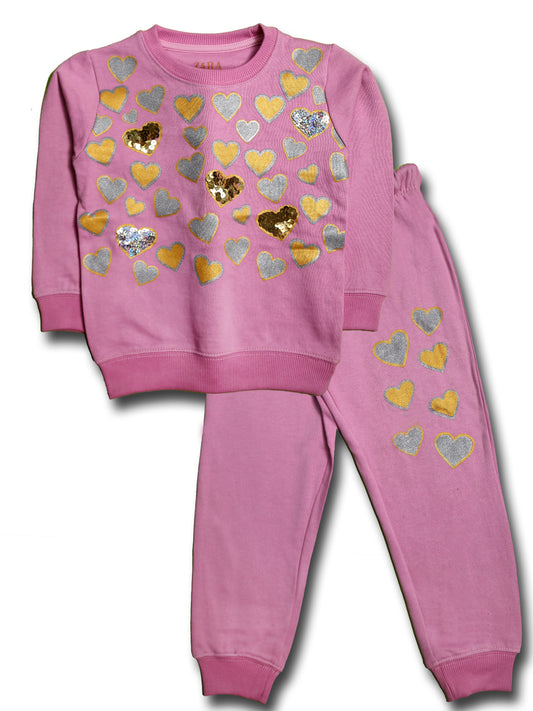 Girls Pinky Heart Tracksuit